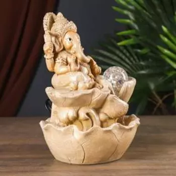 Фонтан настольный «Ганеша», от сети, бежевый мрамор, 3020 см