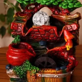 Фонтан "Кувшин и грибочки в лесу" 11х13х19 см (с подсветкой)