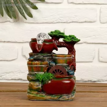 Фонтан настольный «Кувшины с корзинками», 101318 см, с подсветкой