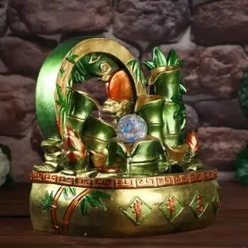 Фонтан настольный с подсветкой «Бамбук и слитки», от сети, 31.53220.5 см