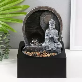 Настольный фонтан с камнями «Будда под луной», от сети подсветка, 181824 см