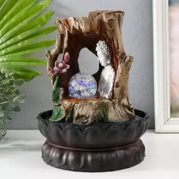 Фонтан настольный с подсветкой «Будда в дереве», от сети, 272020 см