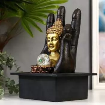Фонтан настольный с подсветкой «Будда и рука», от сети, 352025 см