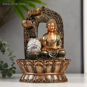 Фонтан настольный с подсветкой «Будда в арке с водопадом», от сети, 302121 см