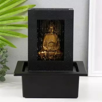 Фонтан настольный с подсветкой «Медитация золотого Будды в гроте», от сети, 2117.525 см