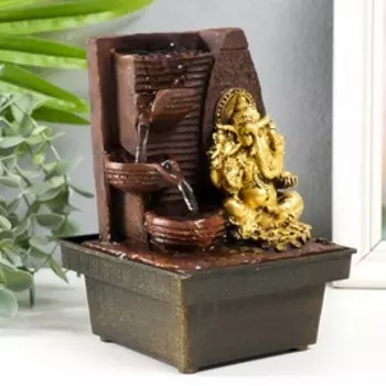 Фонтан настольный «Золотой Ганеша - природный фонтан», от сети, 1912.512.5 см