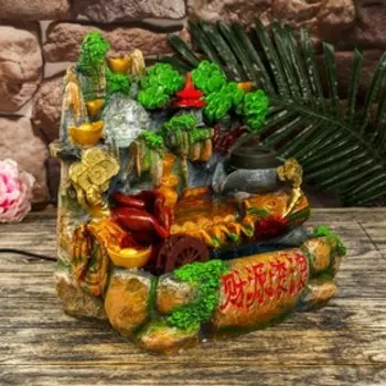 Фонтан настольный с подсветкой «Пагода в лесу», от сети, 301931 см