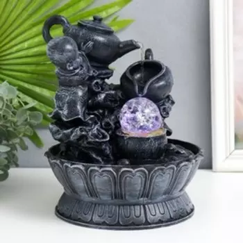 Фонтан настольный с подсветкой «Маленький Будда с чайником», от сети, 2519.519.5 см