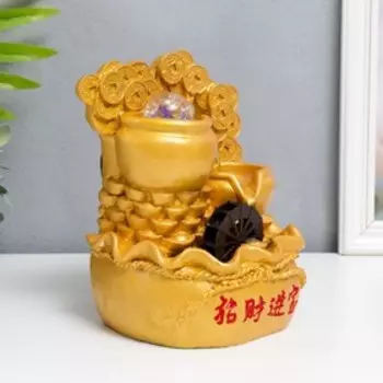 Фонтан настольный с подсветкой "Мельница у золотого дерева" 22х15х17 см