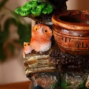 Фонтан "Семейка совушек" 13х17х25 см (с подсветкой)