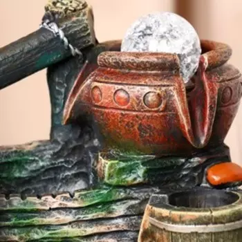 Фонтан "Верано" брёвна, 20х14х27 см (с подсветкой)