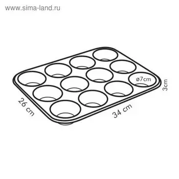 Форма «12 пышек» для выпечки Tescoma Delicia, сталь с антипригарным покрытием
