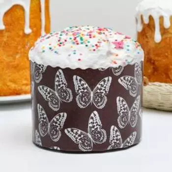 Форма бумажная для кекса, маффинов и кулича "Бабочки" 134 х 100 мм (фасовка 1400 шт)