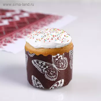 Форма бумажная для кекса, маффинов и кулича "Бабочки" 60x45 мм