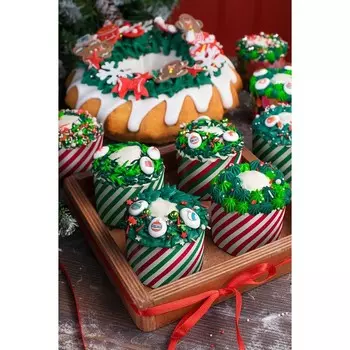 Форма бумажная для кулича «Полоски», 64.5 см