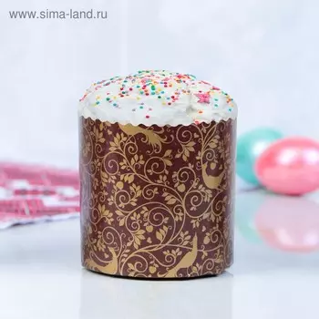 Форма бумажная для кекса, маффинов и кулича "Райский сад" 90 x 90 мм