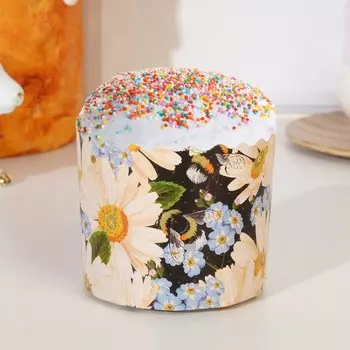 Форма бумажная для кекса, маффинов и кулича "РОМАШКИ" 70х60мм ( фасовка 2000 шт)