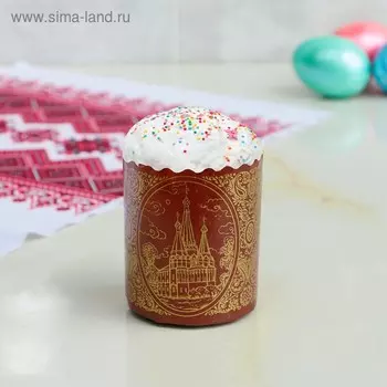 Форма бумажная для кекса, маффинов и кулича "Собор золотой" 70 x 85 мм, МИКС