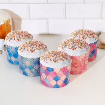 Форма бумажная для кекса, маффинов и кулича "Витражи" 110 x 85 мм ( фасовка 1900 шт)