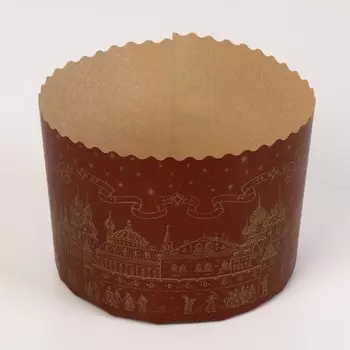 Форма бумажная для кулича "Храм золотой" 134 х 100 мм (фасовка 1400 шт)