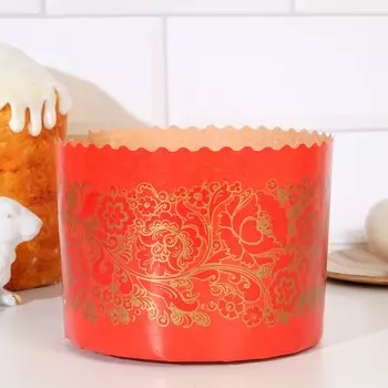 Форма бумажная для кулича «Красная Пасха», 134100 мм, МИКС