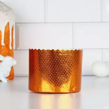 Форма бумажная для кулича "Оранжевая" 110 х 85 мм