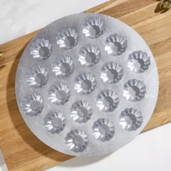 Форма для кексов, 19 ячеек: d=5/2,5 см, h= 2,8 см, цвет чёрный