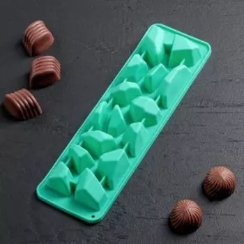 Форма для льда Доляна «Дроблёный лёд», силикон, 23,572,5 см, 15 ячеек (3,82,5 см), цвет МИКС