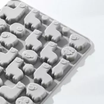 Форма для мармелада Доляна «Ферма», силикон, 2312.51 см, 53 ячейки, серая