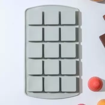 Форма для льда Доляна «Кьюб», силикон, 2011.51.5 см, 15 ячеек, МИКС