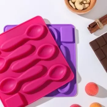 Форма для шоколада Доляна «Ложки большие», силикон, 171.2 см, 5 ячеек, МИКС