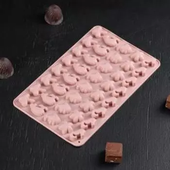 Форма для мармелада Доляна «Морские секреты», силикон, 21,5131 см, 40 ячеек, цвет МИКС