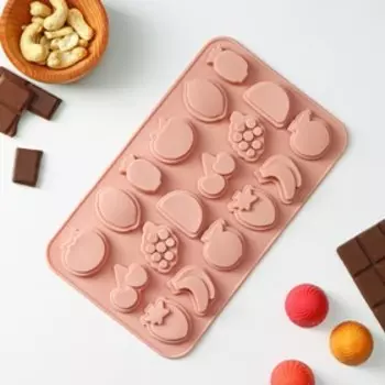 Форма для конфет и шоколада Доляна «Сочно», силикон, 2112,51 см, 18 ячеек, цвет МИКС