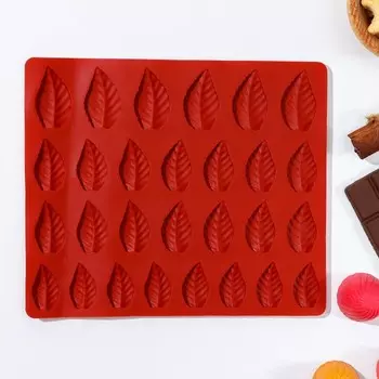 Форма для льда и кондитерских украшений «Листопад», 24 ячейки, 19×16×0,8 см, цвет МИКС