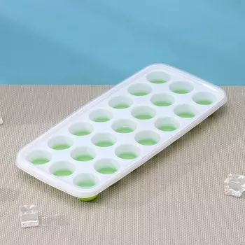 Форма для льда и шоколада с крышкой Доляна, 26122.5 см, 21 ячейка (332 см), зелёная