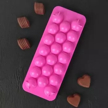 Форма для льда «Шар», 20 ячеек, пластик, МИКС