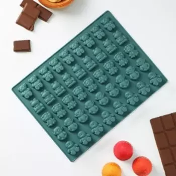 Форма для мармелада Доляна «Зоопарк», 20×15×1 см, 44 ячеек, цвет МИКС