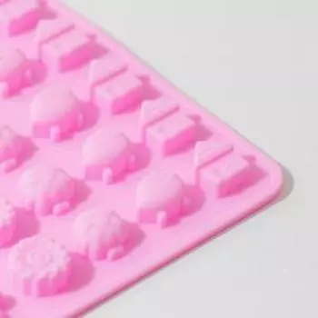 Форма для мармелада «Домик в лесу», силикон, 2113,71 см, 60 ячеек, цвет МИКС