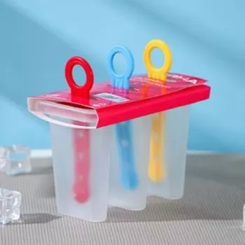 Форма для мороженого Доляна «Симпл», 11116.5 см, 3 ячейки, прозрачная