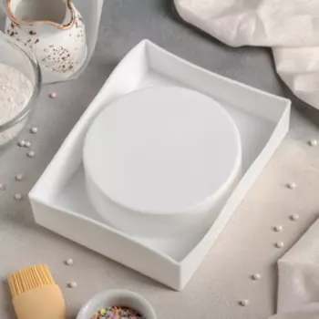 Форма силиконовая для муссовых десертов и выпечки Доляна «Круг», 1914,5 см, d=14,5, цвет белый