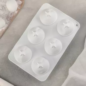 Форма для муссовых десертов и выпечки Доляна «Персик», 26×16,7×5,5 см, 6 ячеек, d=6 см, цвет белый