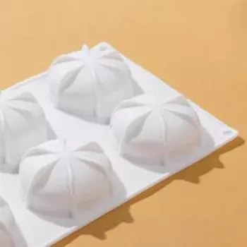 Форма для муссовых десертов и выпечки Доляна «Вихрь», 29,8×17,5×2,5 см, 6 ячеек, d=7 см