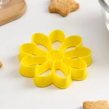 Форма для печенья «Цветочек», вырубка, штамп, 8,71,5 см, цвет жёлтый