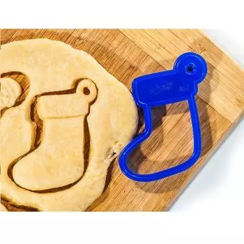 Форма для печенья «Рождественский носок», вырубка, штамп, 98 см, синяя