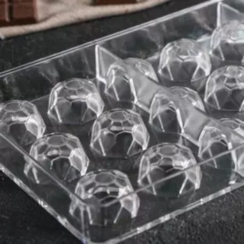 Форма для конфет и шоколада KONFINETTA «Бриллиант», 27.513.5 см, 21 ячейка d=2.5 см, прозрачная
