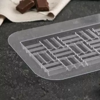 Форма для шоколада и конфет «Плитка Грани», 17×8,5×1 см, цвет прозрачный