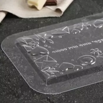 Форма для шоколада и конфет «Спасибо, что ты есть», 16×10×1,1 см, цвет прозрачный