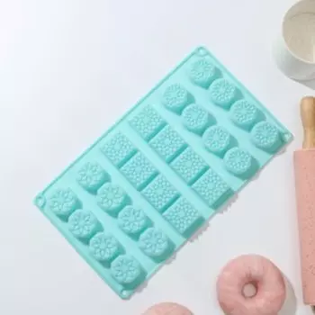 Форма для выпечки Доляна «Фантазия», 24 ячеек, 28×16×2 см, цвет МИКС