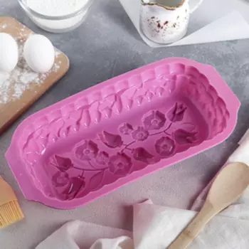 Форма для выпечки Доляна «Хлеб. Цветы», 17×32×7 см, цвет МИКС
