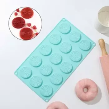 Форма для украшений Доляна «Конфи», силикон, 29171 см, 15 ячеек, цвет МИКС